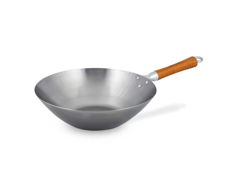 Ken Hom WOK CLASSIC CARBON, Rund, Wokpanna, Rostfritt stål, Kolstål, Keramiska, gas, halogen, Induktion, Trä