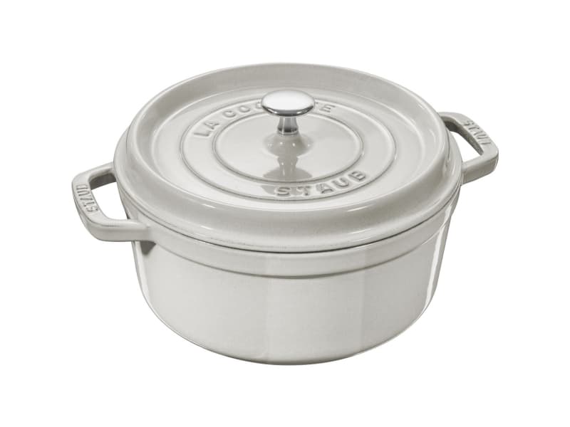 Staub La Cocotte 24 cm rund, vit tryffel, gjutjärn (40501-412-0)