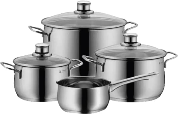 WMF 730446040, Grytset, Rostfritt stål, Rostfritt stål, Induktion, 4 styck