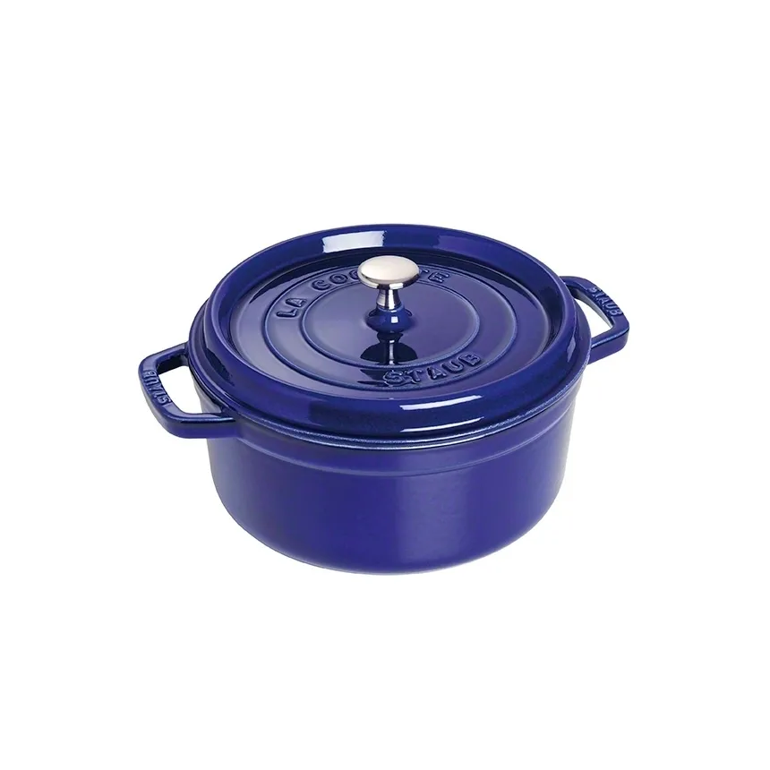Staub La Cocotte Rund Gryta Tre Lager Emalj 24 cm Mörkblå